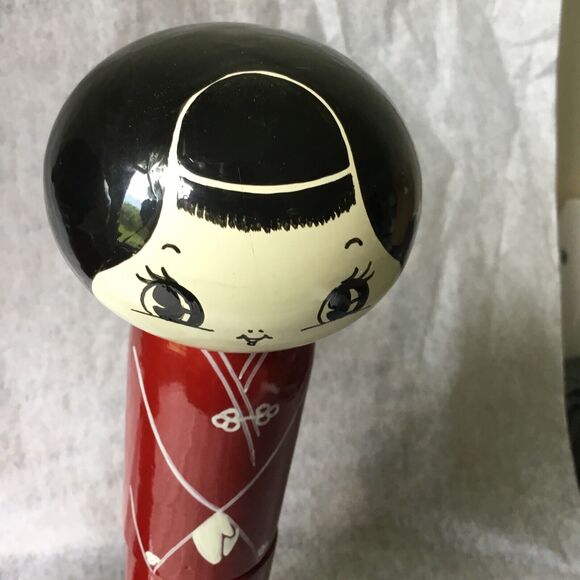 Rare 11” Vintage Japanese Kokeshi Doll/Box Pair - Picture 6 of 16